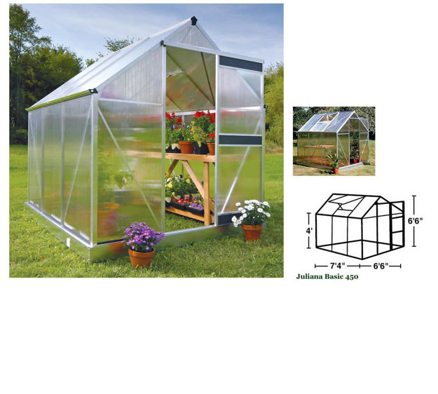 Picture of Juliana Basic 450 Cold Weather Greenhouse with Heater Base Kit,...