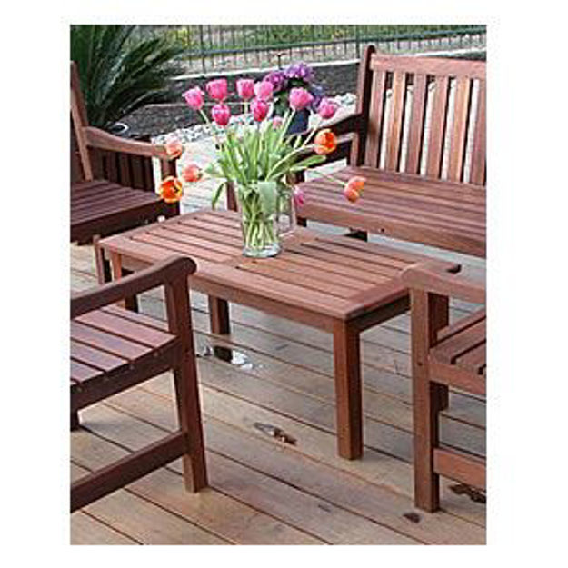 Picture of Mahogany Outdoor Patio Rectangular Coffee Table