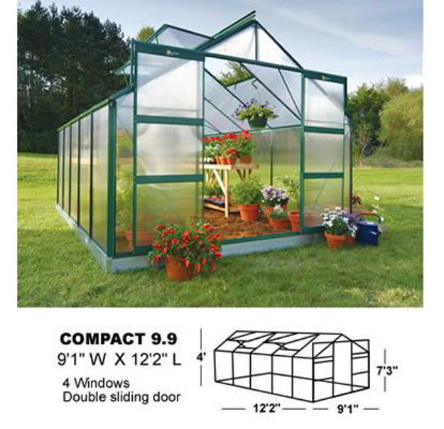 Picture of Juliana Compact Plus 9.9 Cold Weather Greenhouse with Heater, Base...