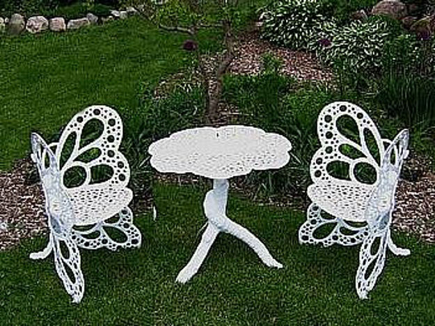 Picture of Butterfly Garden Bistro Set - White