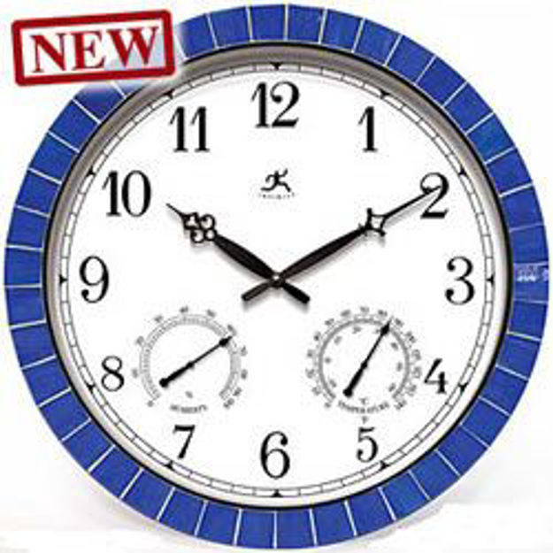 Picture of Infinity Instruments Blue Tile Indoor-outdoor Clock with...