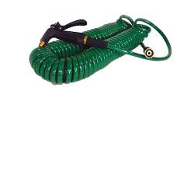 Picture of Springhose Coil Hose Deluxe 3/8" x 50' Long  w/ spray nozzle