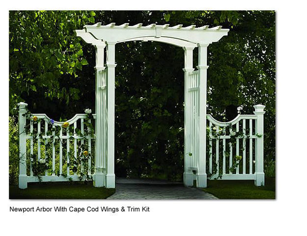Picture of Newport Vinyl Arbor with Cape Cod Wings and Trim Kit