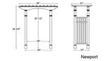 Picture of Newport Vinyl Arbor with Cape Cod Wings, Gate and Trim Kit