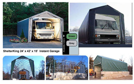 Picture of ShelterKing 14 x 42 x 15 House Style Instant Garage