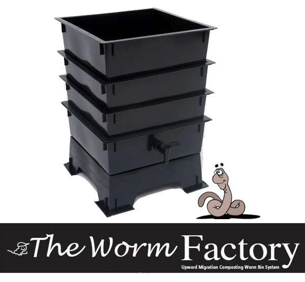 4seasongreenhouse Worm Factory Worm Composter Four Tray Black