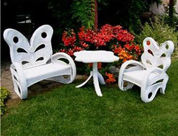 Picture of Wicker Butterfly Garden Set by Flowerhouse - White