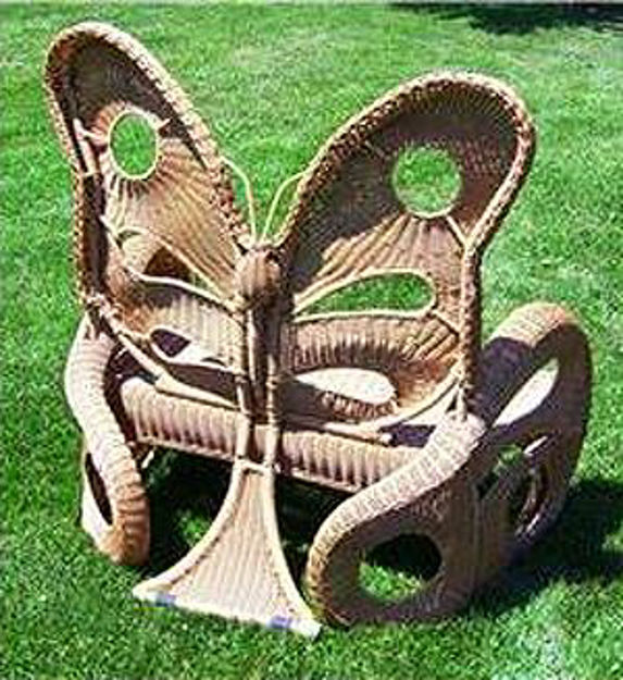 Picture of Wicker Butterfly Garden Bench by Flowerhouse - Natural
