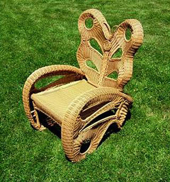 Picture of Wicker Butterfly Garden Chair by Flowerhouse - Natural