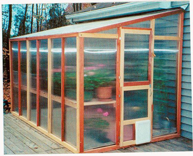 Picture of Mariposa Lean-To 7' W x 8' L Redwood Greenhouse
