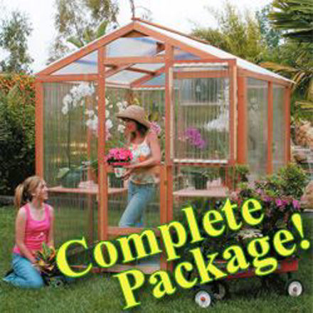 Picture of Alameda Package 7' W x 16' L Redwood Greenhouse