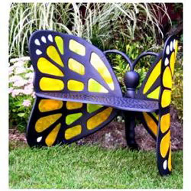 Picture of Butterfly Bench by Flowerhouse - Stained glass