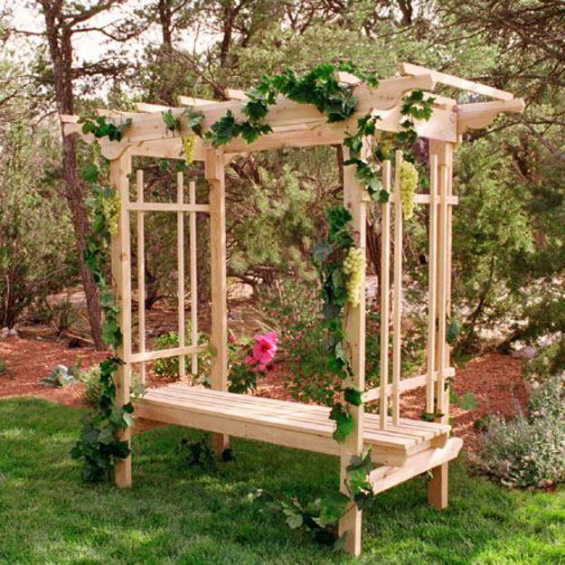 Picture of Traditional Garden Arbor with Bench - 6 ft.