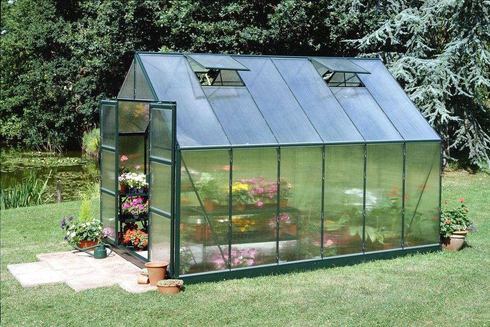 4SeasonGreenhouse. Halls Magnum 128 Greenhouse Green