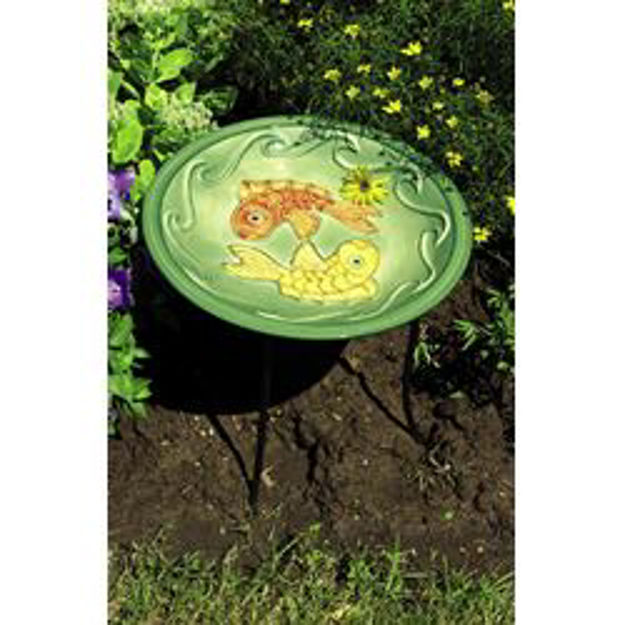 Picture of Ceramic Birdbath Green Fish