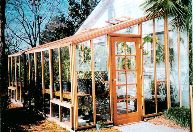 Picture of Sonoma 12'W x 12'L Redwood Lean-To Greenhouse