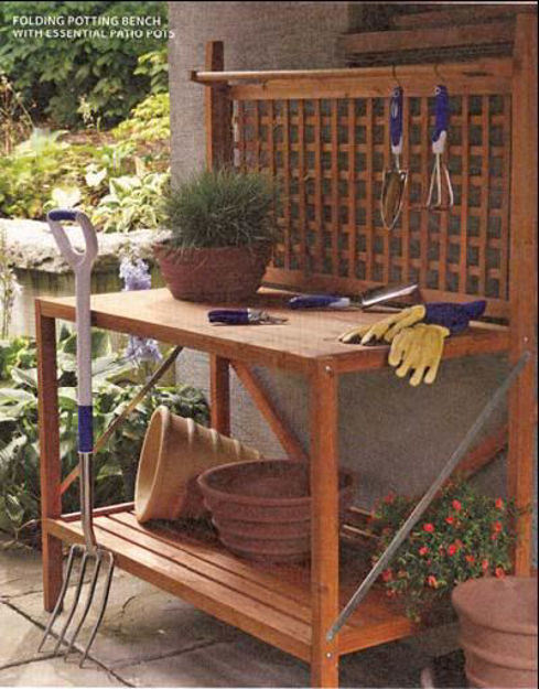 Picture of Foldable Wood Potting Bench