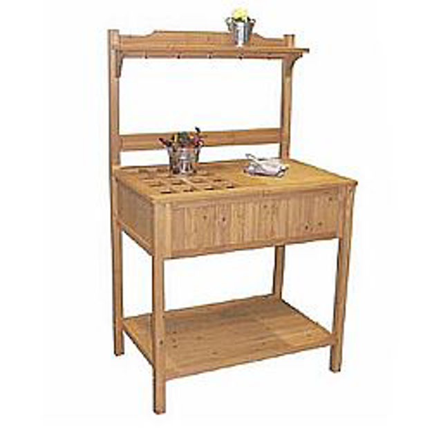 Picture of Wood Potting Bench with Recessed Storage