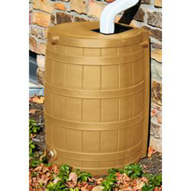 4SeasonGreenhouse. Rain Wizard 50 Flat Back Rain Barrel Khaki