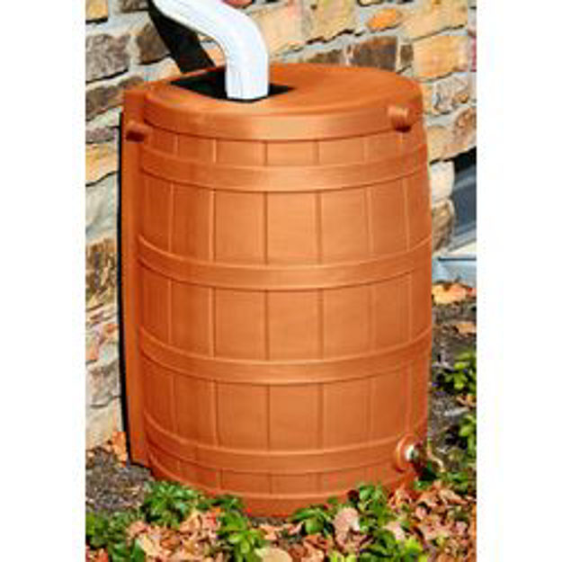 Picture of Rain Wizard 50 Flat Back Rain Barrel - Terracota