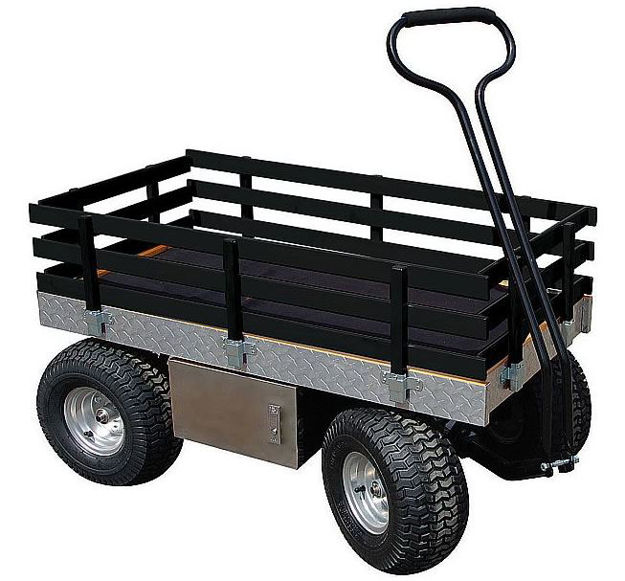 Picture of Heavy Duty Garden Wagon with Canopy - Black / Diamond Plate