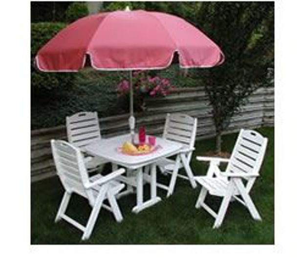 Picture of PolyWood Nautical High Back 5 Pc. Recycled Plastic Dining Set