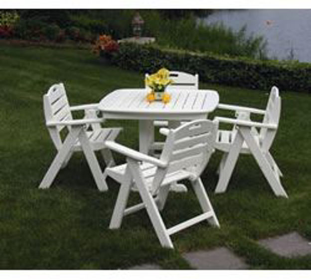 Picture of PolyWood Nautical Low Back Chair 5 Pc. Recycled Plastic Dining Set