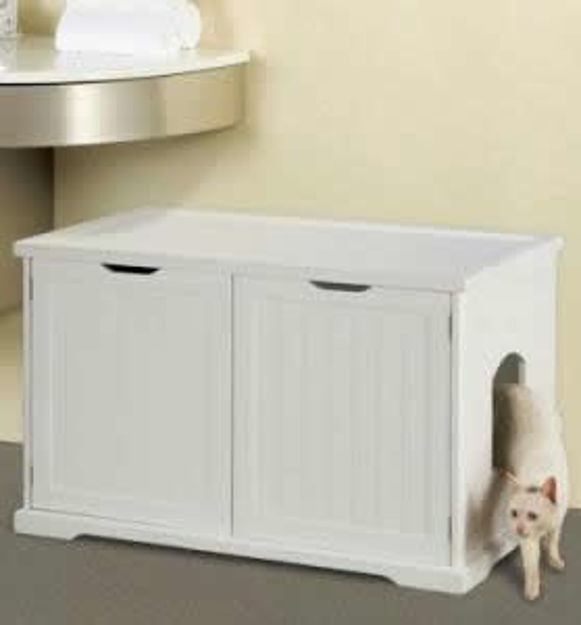 Picture of Cat Washroom Litter Box Cover - White