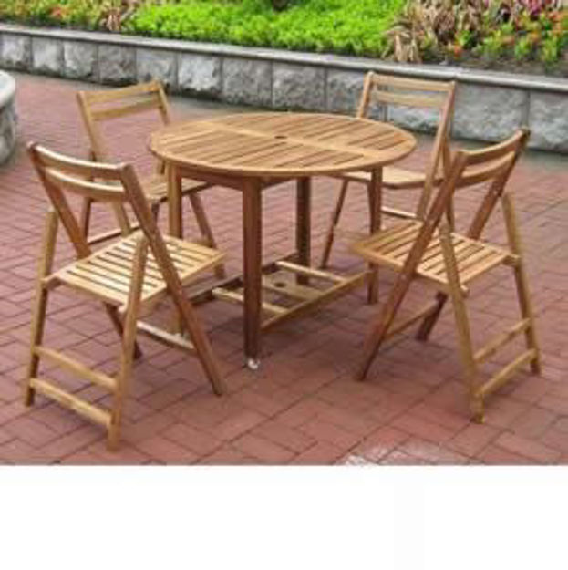 Picture of Merry Products Round Folding Table Set with 4 Chairs