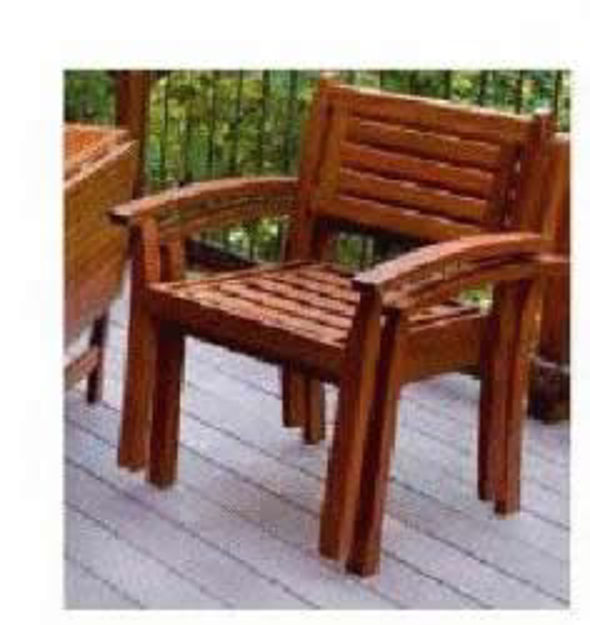 Picture of Merry Products Eucalyptus Stacking Arm Chair