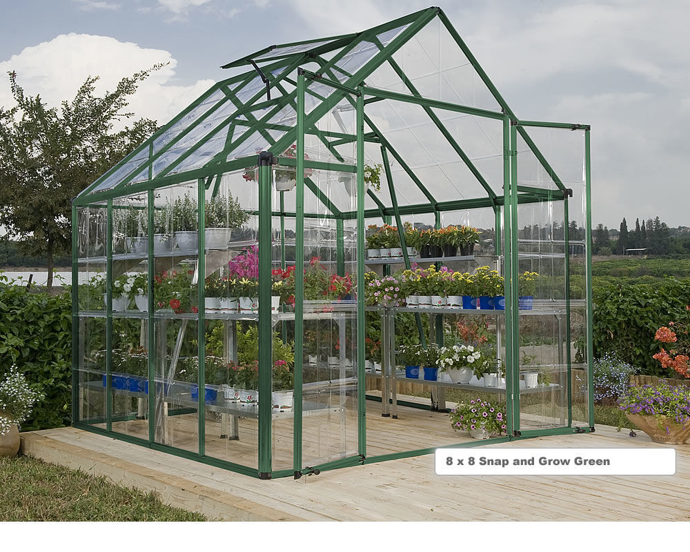 4SeasonGreenhouse. Snap & Grow Green 8 x 16 Greenhouse Kit