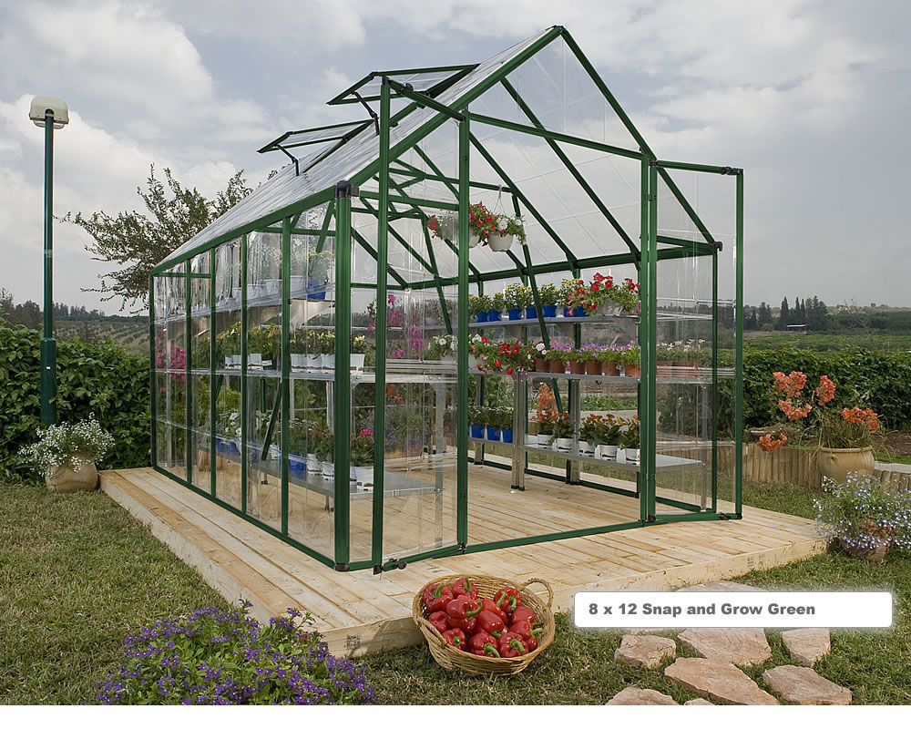 4SeasonGreenhouse. Snap & Grow Green 8 x 16 Greenhouse Kit