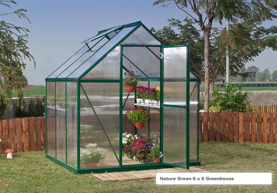 4SeasonGreenhouse. Nature Greenhouse Kit 6' x 8' Green HG5008G